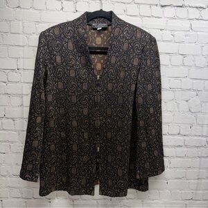 St. John evening by Marie Gray Black and Gold Knit Jacket size 12